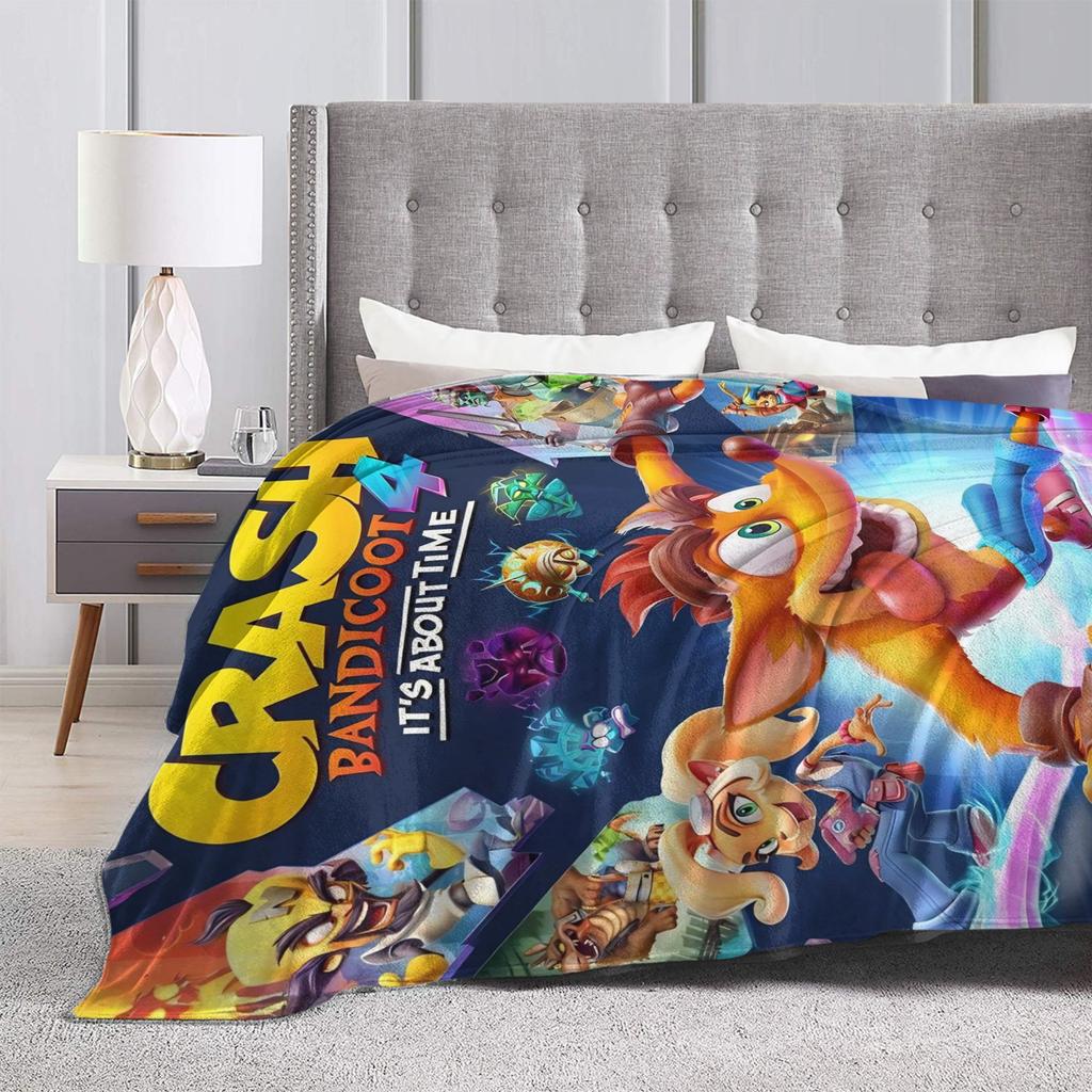 Crashs Bandicoots Blankets Soft Fluffy Plush Throw Blanket For Children Bedroom Flannel Bedspread Bed Cover