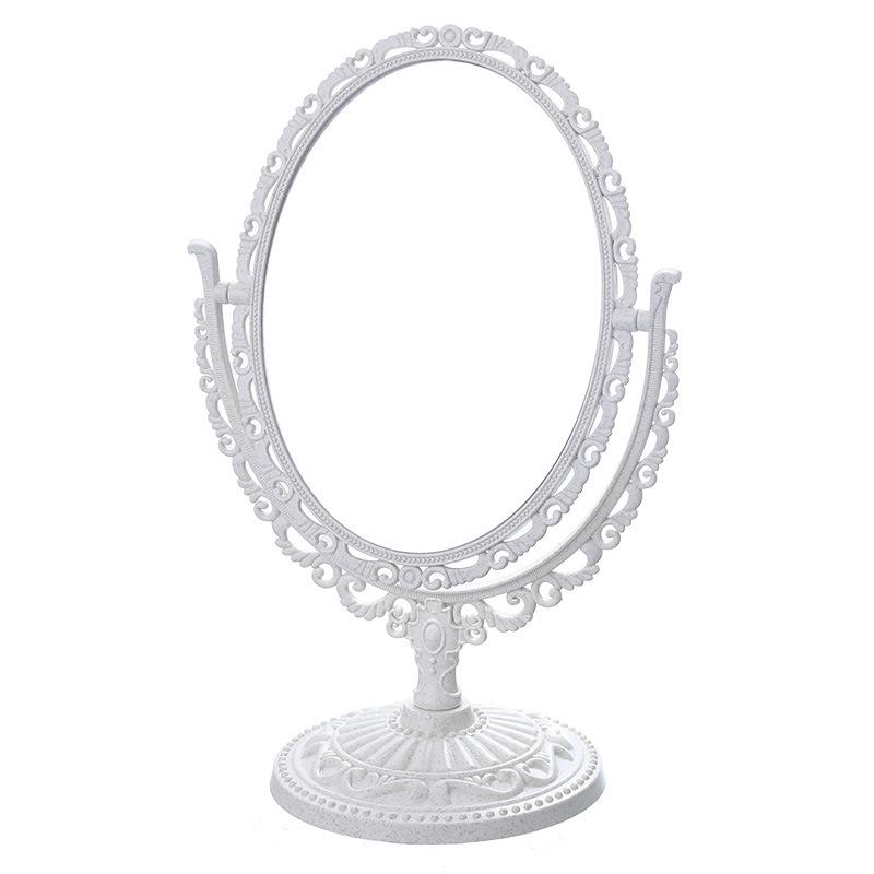 European Retro Double-Sided Rotating Makeup Mirror - Large Desktop Vanity Mirror for Dormitories