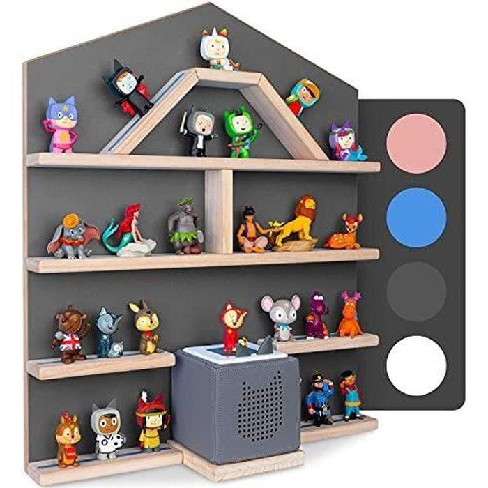 Étagère Murale Magnétique - Little Moonshine - Capacité 52 Tonies - Gris - 15x50x60 cm - Montage DIY