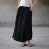 Summer Wide Leg Pants Trouser Pockets Loose Cotton Linen Women Solid Pants