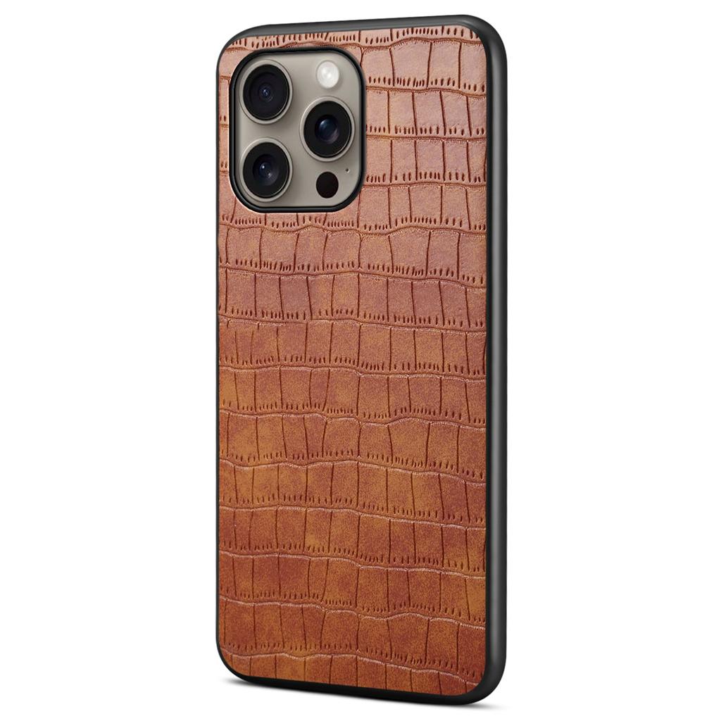 Для iPhone 16 Pro Max Чехол Текстура крокодиловой кожи Покрытие из кожи ПК+ТПУ Чехол для телефона