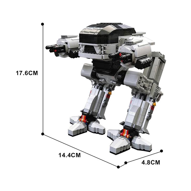 Gobricks UCS Масштаб Робот ED-209 Механический Военный Полицейский Серия Правоприменения 209 MOC Строительный Блок Подарок