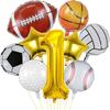 1set Sports Balloons 18inch Football Basketball Baseball Volleyball Soccer Foil Ballon for Sport Theme Birthday Party Decoration