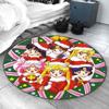 Круглые коврики с принтом Сейлор Мун, детский удобный круглый ковер, круглые коврики в стиле аниме, напольные коврики с героями мультфильмов, спальня, гостиная, украшение для дома