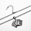 S925 Poker Straight Flush Pendant Necklace - Trendy Minimalist Chain for Men & Women