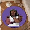 Rapper With Chains And Tattoos Round Rug for Livingroom,Bedroom, Palyroom, Chair Rug, Area rug, Circle Carpet, Large Size Fan Christmas gift