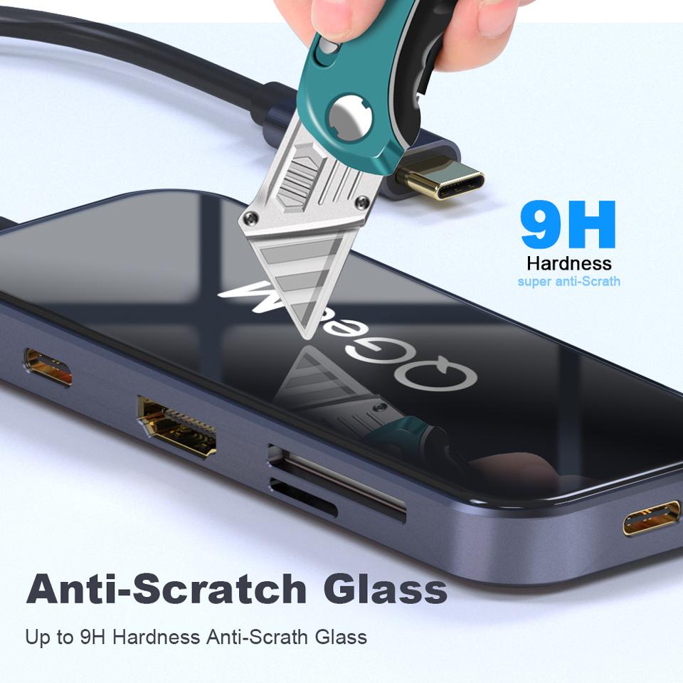 QGeeM 8 портов USB C Hub для Macbook Pro Air Type C Hub 3,0 Адаптер TF SD 3,5 мм PD Aux HDMI Type C Hub для iPad Pro ПК Разветвитель док-станции