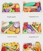 Wooden Pretend Kitchen Toy Set with Cutting Fruits & Vegetables