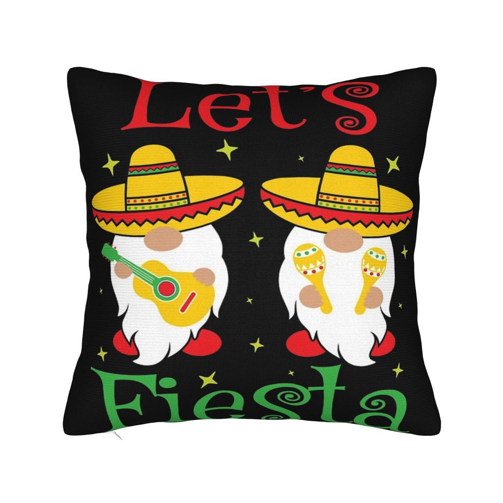 Lets Fiesta Cinco De Mayo  Pillow Covers Accessories Printed Cushion Cover Gift  Throw Pillow Case Cover Home MultiSize