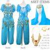 Brightlara Jasmine Arabian Belly Dance Costume for Halloween Cosplay, Plus Size (jsm-RE-M)