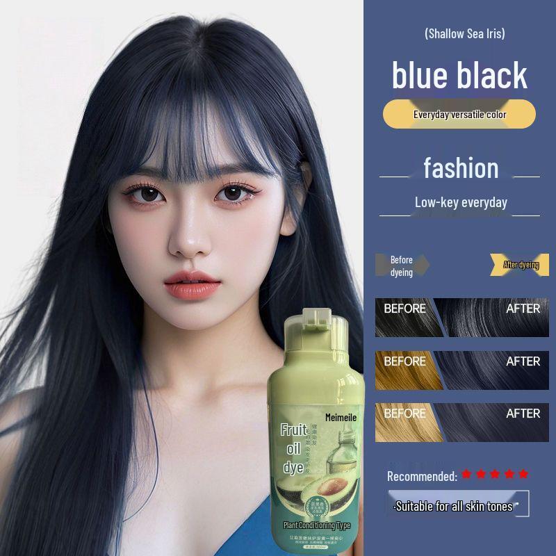 Meilando Pure Natural Fruit Oil Hair Dye - Non-Staining, Covers Grays, Brightens Skin, Trendy Colors