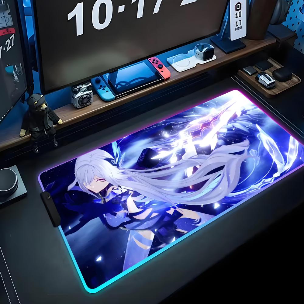 Skirk Игровой коврик для мыши RGB Большой светодиодный коврик Настольный коврик для ПК Светящийся коврик для мыши Большие коврики для клавиатуры Настольный коврик с подсветкой