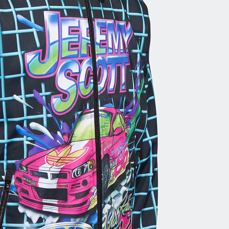 adidas Спортивная куртка в клетку с мультяшным принтом Originals X Jeremy Scott, верхняя одежда унисекс, черный HG6509