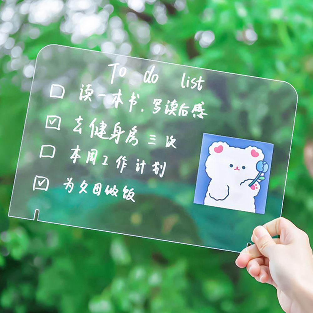 Menu Records Whiteboard with Stand Acrylic Dry-Erase Board Desktop Display Memo Message Board