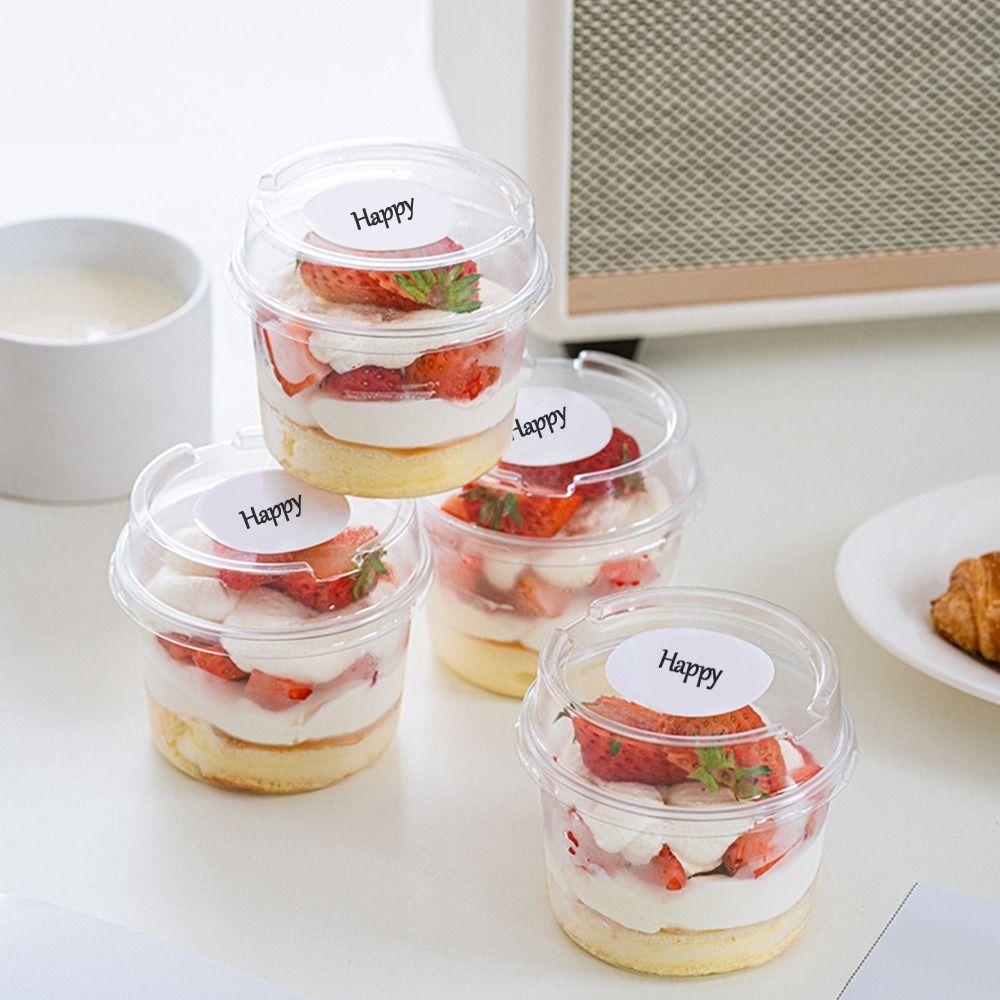 50PCS Plastic Material Salad Cups Transparent Bowl Dessert Cups Yogurt Cup Coconut Milk Jelly