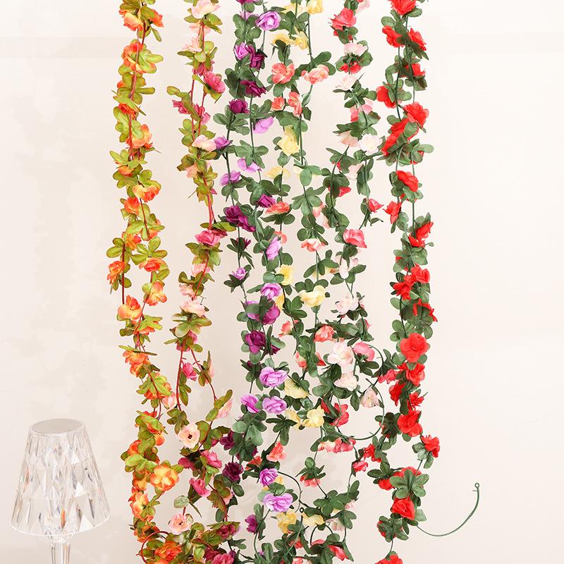 250 см искусственные розы, цветы, рождественская гирлянда для свадебной вечеринки в саду, своими руками искусственные растения, лианы для декора стен и арок в комнате