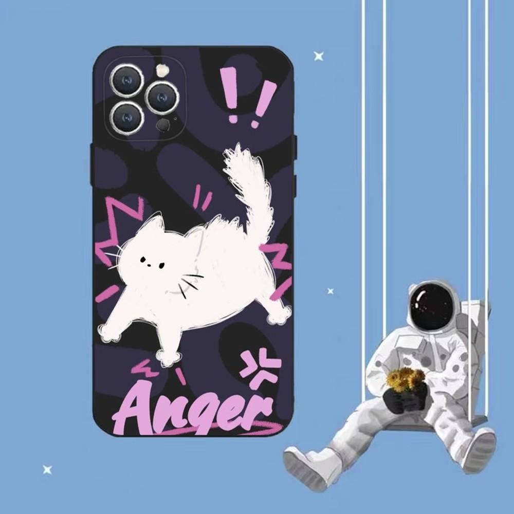 Милый Смешной Мем Кот Чехол для Телефона Для iPhone 16,15,14,13,12,Pro,Max,11,7,8,Plus,XR,XS Max Ударопрочный Силиконовый Мягкий Чехол