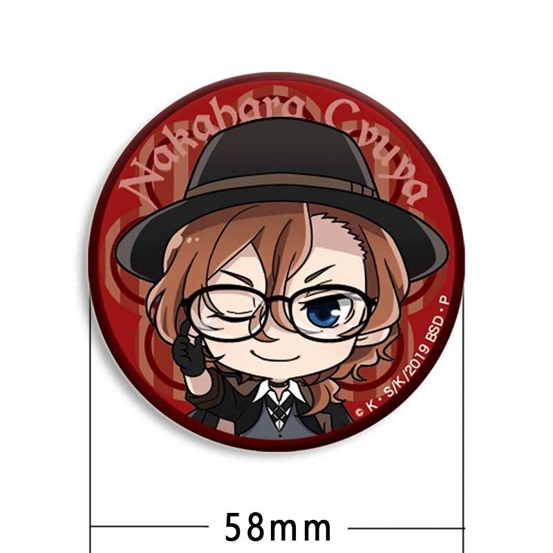58 мм аниме Бунго Бродячие собаки брошь Манга нагрудный значок аксессуары для одежды шляпа украшение для рюкзака Harajuku значки с героями мультфильмов подарки для фанатов