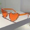 Frameless Goggles Uv400 Heart Shades Sun Glasses Party Eyewear Rhinestone Heart Sunglasses For Party Celebration Festival