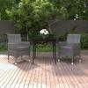 VidaXL Garden Dining Set Cushions 3 Pcs Patio Dining Room Furniture Outdoor Dining Table and Chairs 3099739