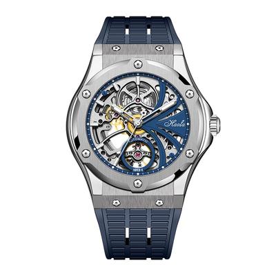 Часы HAOFA Skeleton Mechanical Auto Factory с полым циферблатом, запас хода 80 часов, сапфировое стекло, стильные водонепроницаемые, роскошные, популярный подарок для мужчин