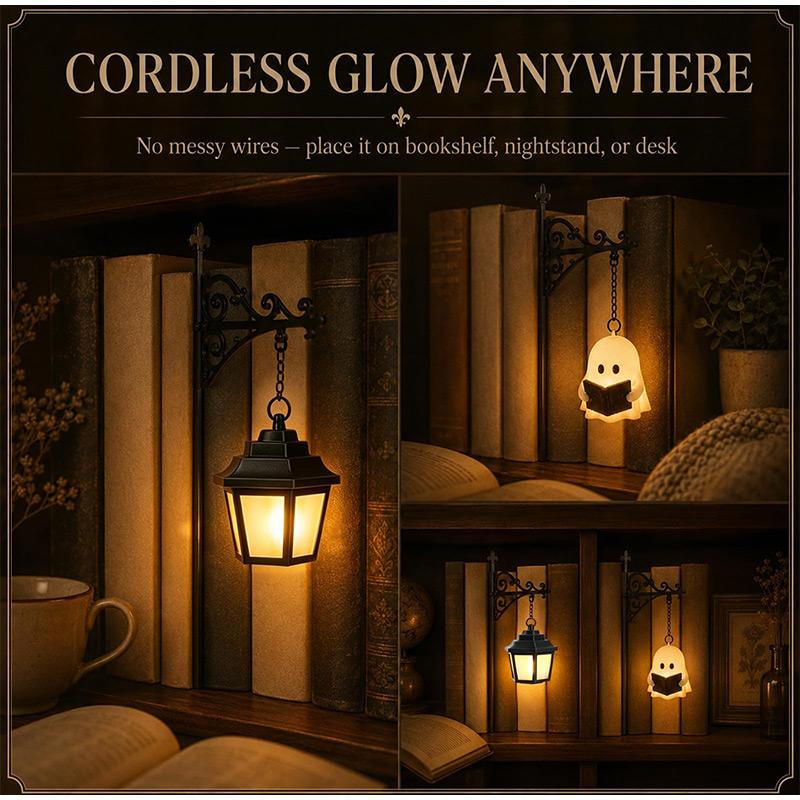 Ghost Bookshelf Lantern Library Decor Mini Bookshelf Light Hidden Between Books Portable Luminaire For Home Study Reading Corner