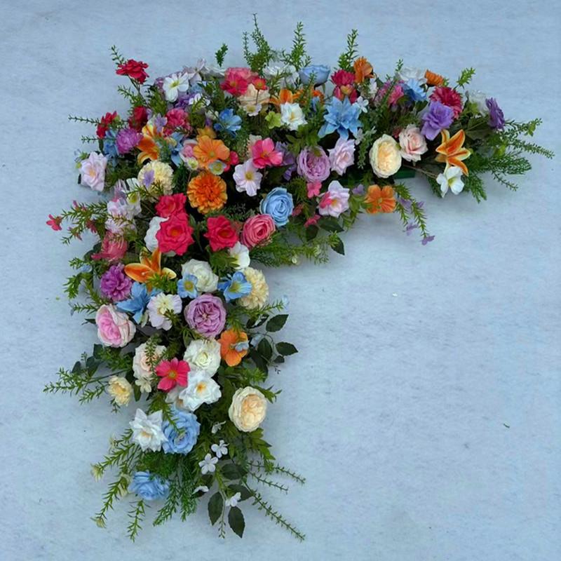 Треугольная шелковая цветочная композиция для свадебной арки для фона приема