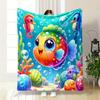Colorful Fish and Seahorses Underwater Scene Patterned blanket, flannel, suitable for all seasons, home decor, warm and cozy