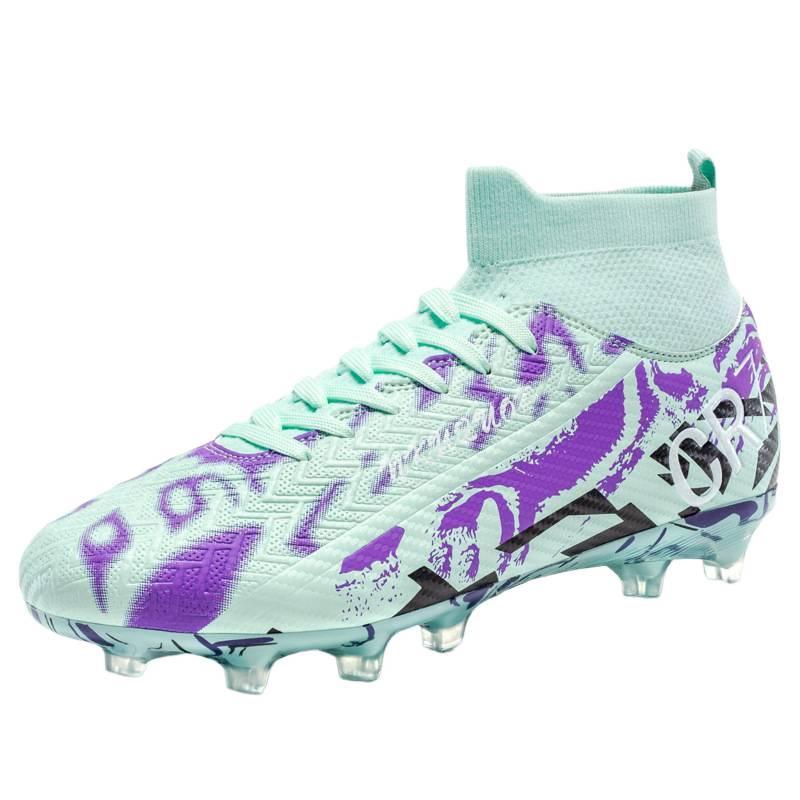 Football shoes men and women high-top youth students outdoor sports AG spikes competition training football shoes