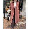 Q677 высококачественное кашемировое классическое 801 плюс пояс кашемировое пальто женское Ankola красное двубортное шерстяное пальто