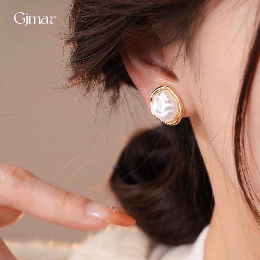 Корейский темперамент простые неправильные геометрические жемчужные клипсы для ушей женские серьги без прокола серьги