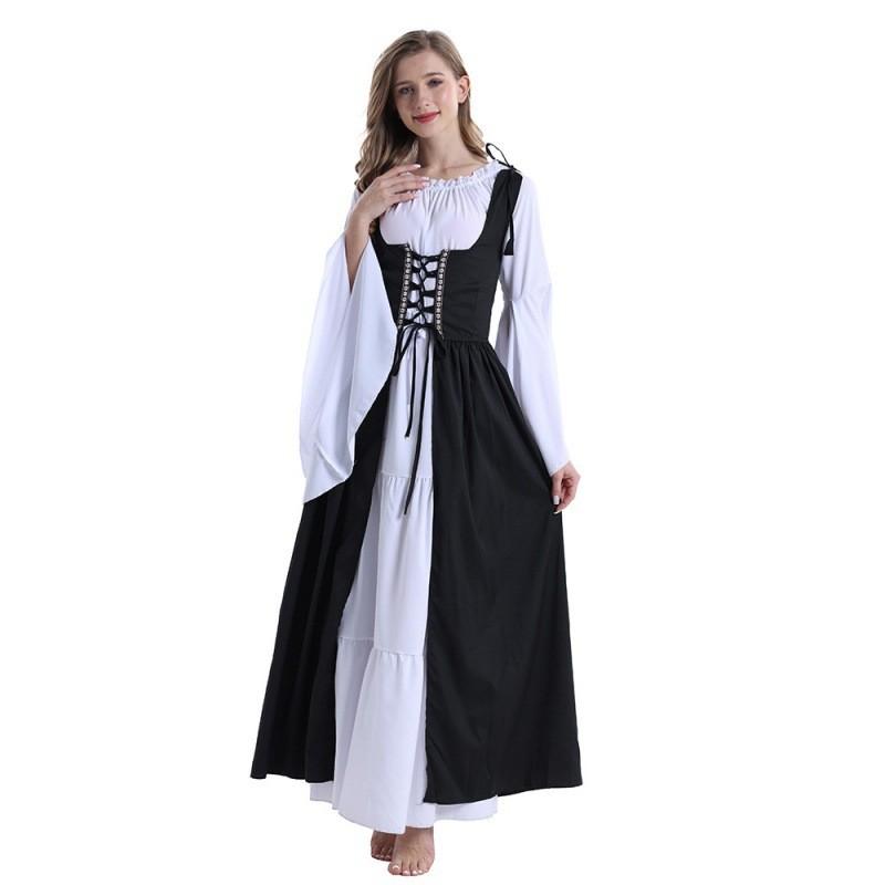 Потрясающее платье в готическом стиле для Хэллоуина для женщин в черном, армейском зеленом и бордовом цветах
