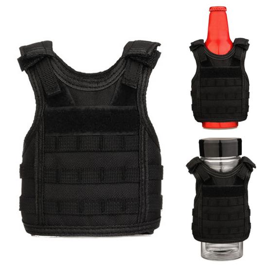 Outdoor Camo Tactical Military Mini Vest Beer Beverage Water Bottle Cup Holder