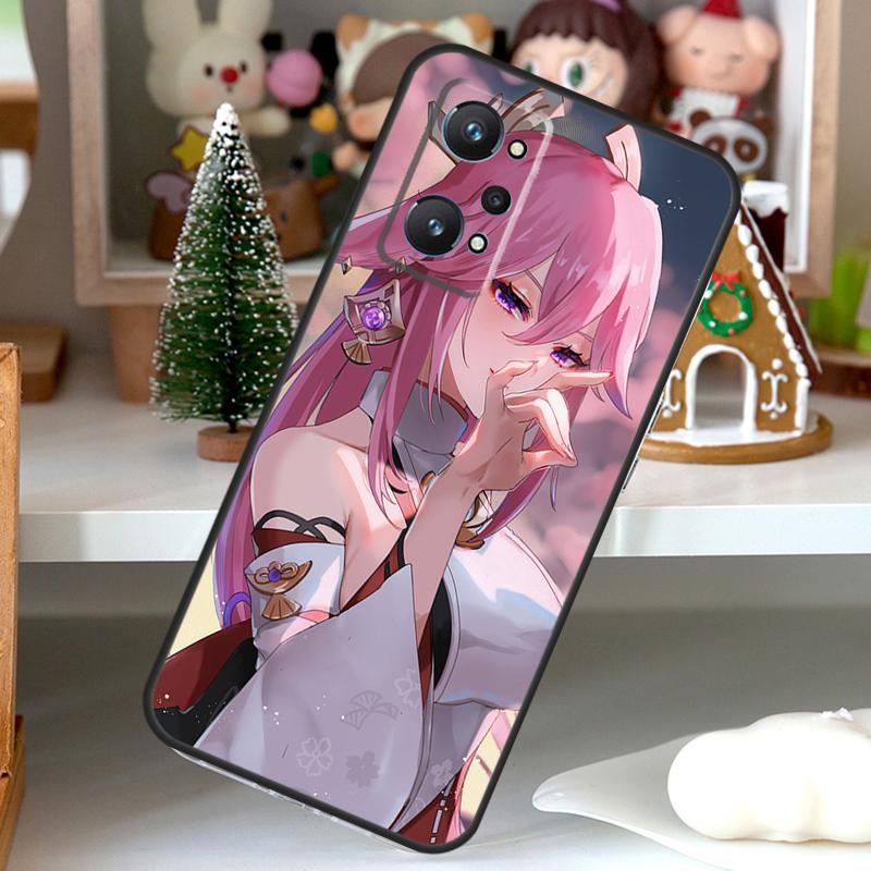 Чехол Yae Miko Genshin Impact для OPPO Realme C55 C35 C33 C31 C30 C25 C21Y C11 GT Neo 5 3T 2T Realme 10 9 11 Pro Plus