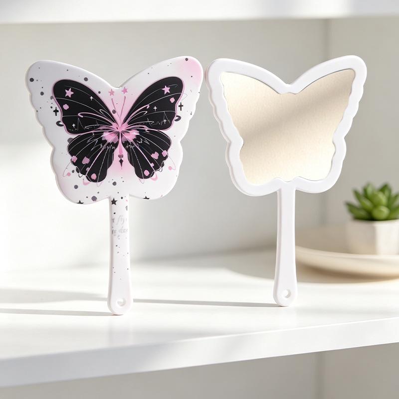 Butterfly Handheld Portable HD Makeup Mirror for Girls