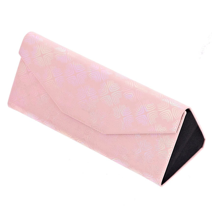 Triangle foldable glasses case ET-133A dark pink