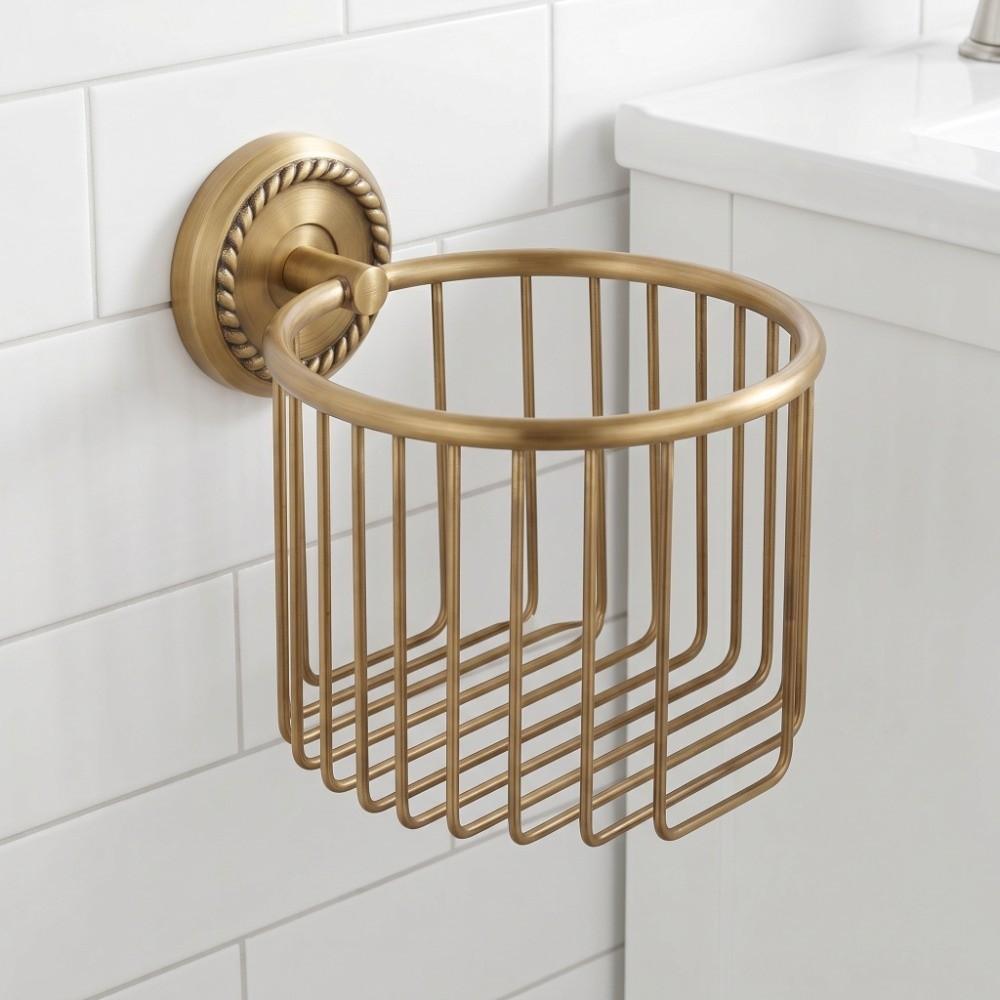 Copper Toilet Paper Rack Hollow Out Tissue Roll Basket Tissue Dispenser  Home Apartment Dorm