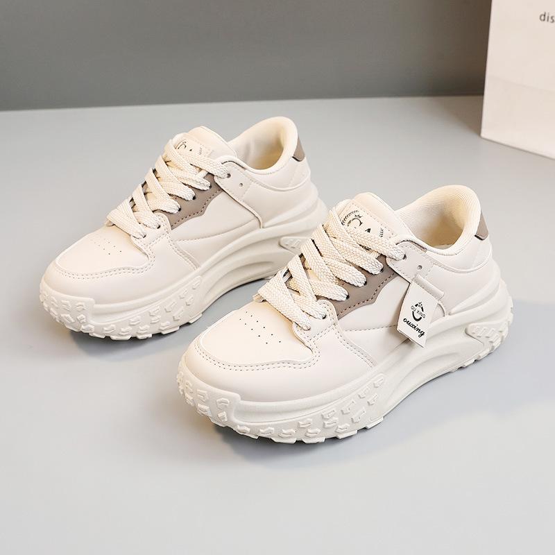 Students Increase Height and Splice Simple Thick-soled Spring and Autumn Breathable Women's Shoes Sports Shoes Versatile Street New Shoes Trend 2024 S