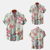 2022 Summer Men's Short Sleeve Floral Shirt - European and American Style