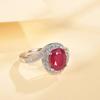 Элегантное кольцо из стерлингового серебра 925 пробы с рубином, натуральные драгоценные камни овальной формы 7*9 мм, большой камень для женщин, подарок на годовщину для мамы