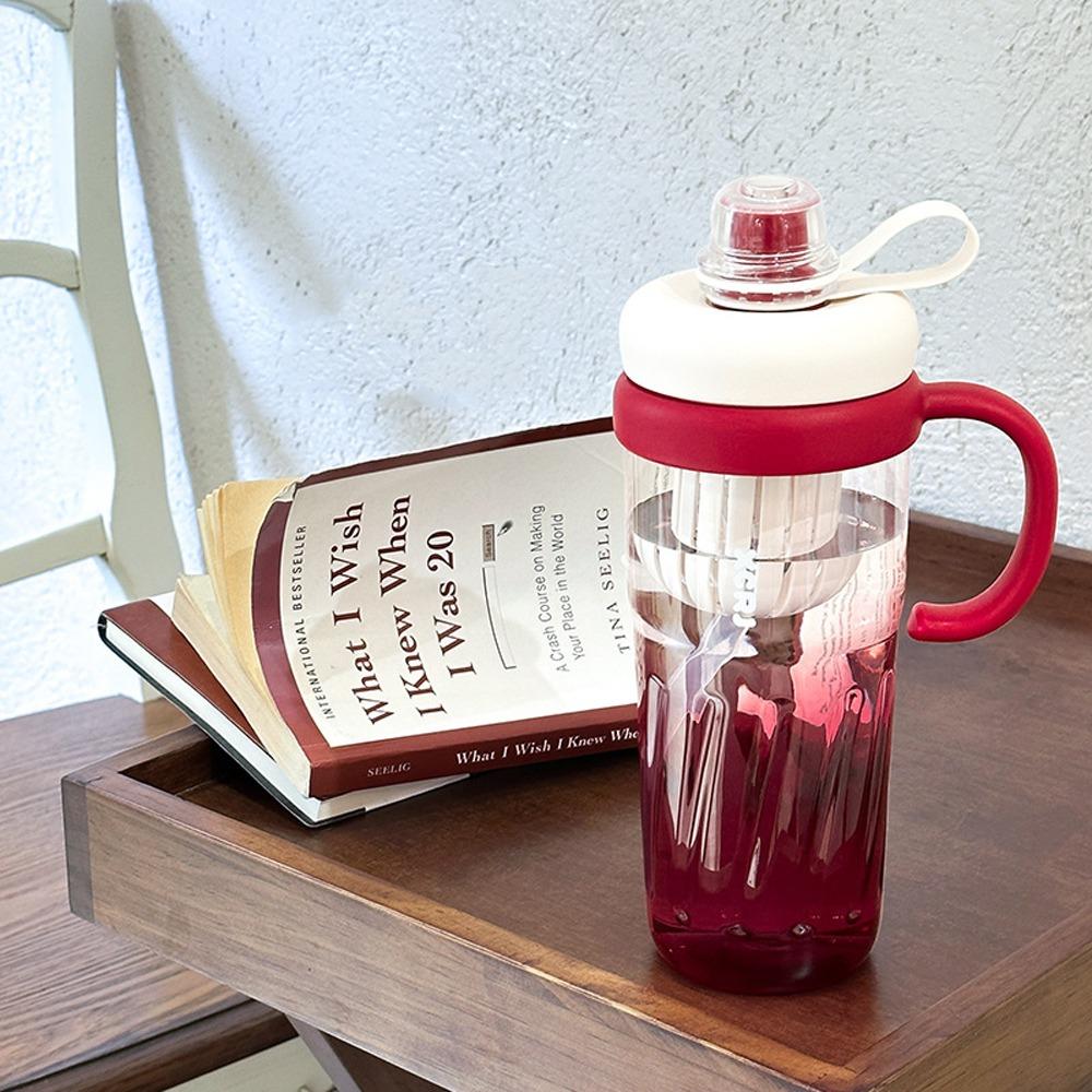 Пластиковая портативная бутылка для воды большой емкости, двойная питьевая кружка для студентов и взрослых, подарок