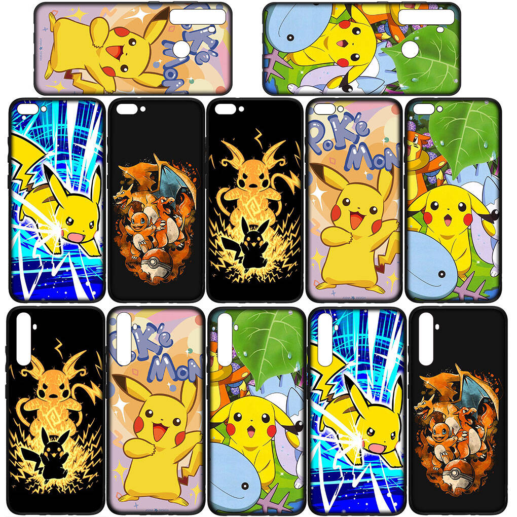 Чехол для iPhone 17 16 15 Xiaomi Poco Redmi Note 14 13 12 11 Pro 16e Samsung Galaxy S25 S24 S23 OPPO Huawei Шармандер Покемон Пикачу Милый Чехол для Телефона