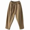 Повседневные брюки из хлопка в стиле ретро, женские весенние свободные универсальные шаровары с эластичной резинкой на талии