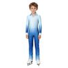 Boys Sparkly Rhinestones Full Body Jumpsuit Long Sleeve Long Pants Color Gradient Figure Skating Dance Bodysuit