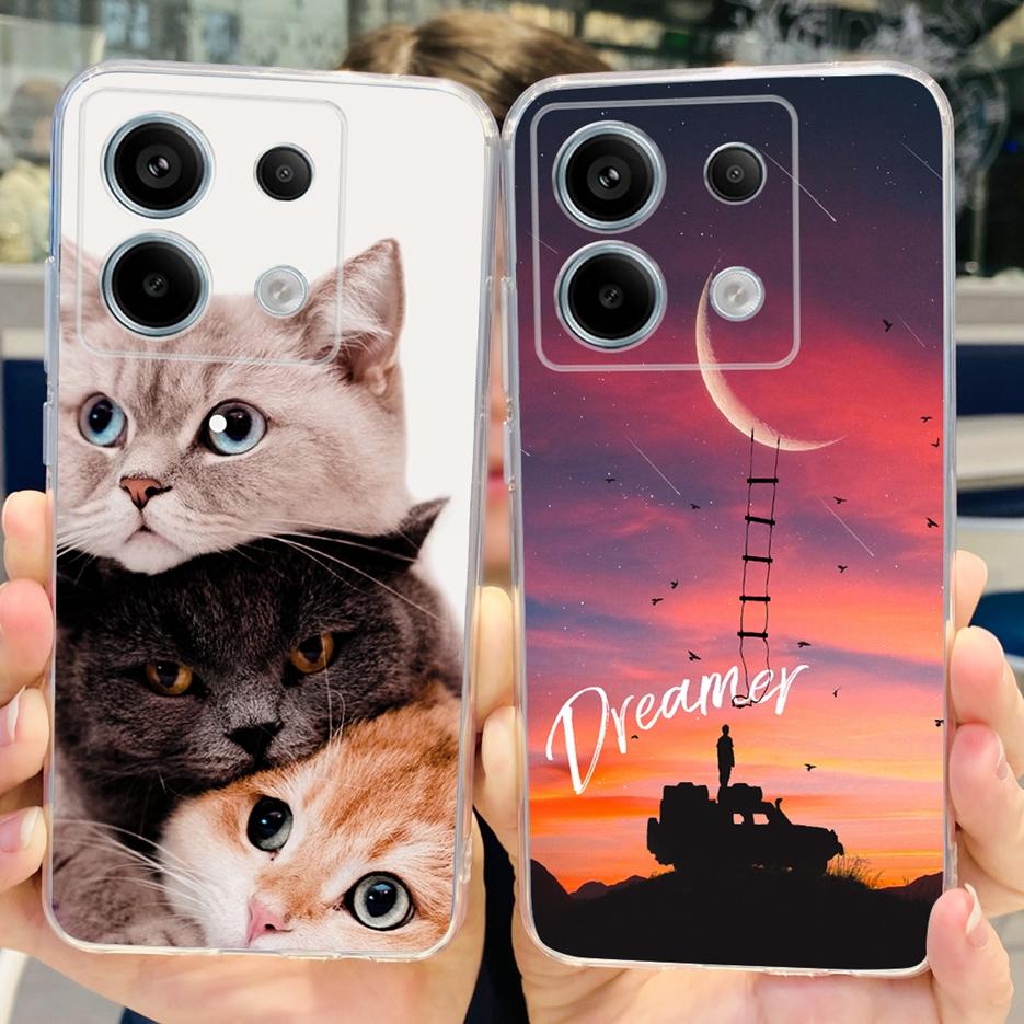 For Xiaomi Poco X6 Pro 5G Case Cute Cat Butterfly Painted Cover Soft Silicone Phone Case For Xiaomi Poco X6 Pro PocoX6 5G Fundas