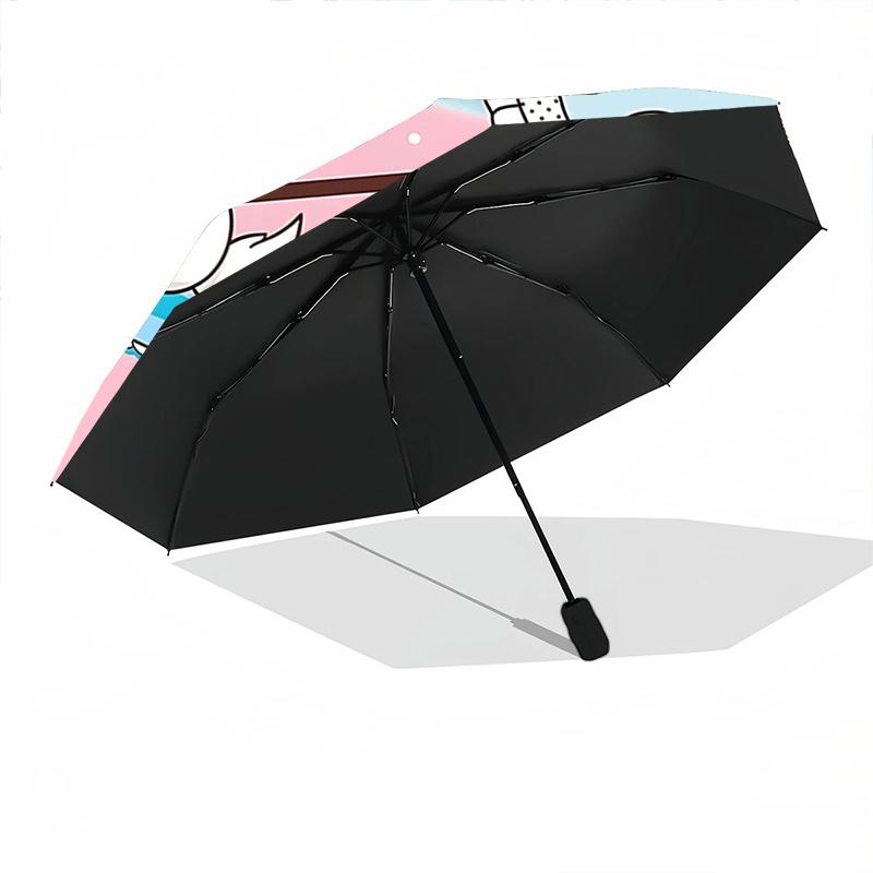 1pc Hello Kitty Automatic Opening/Closing Umbrella - Portable Three-Fold Design with 8-Bone Iron Frame - Outdoor - Ideal Gift for Fans, Travelers, Eve
