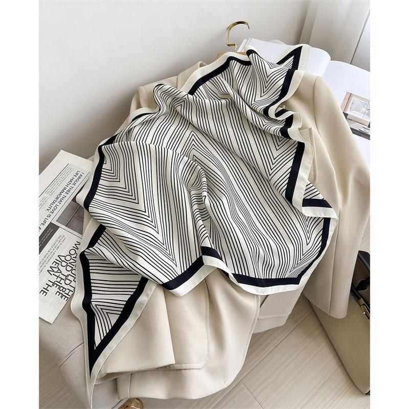 2025 Новая Мода Женский Треугольный Шарф Богемный Стиль Пейсли Дизайнер Длинная Лента Твиловый Шелк Шарфы Косынка Роскошь