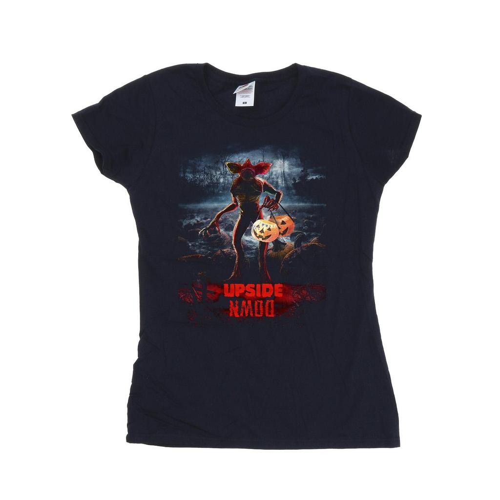 Netflix Womens/Ladies Stranger Things Pumpkin Upside Down Cotton T-Shirt