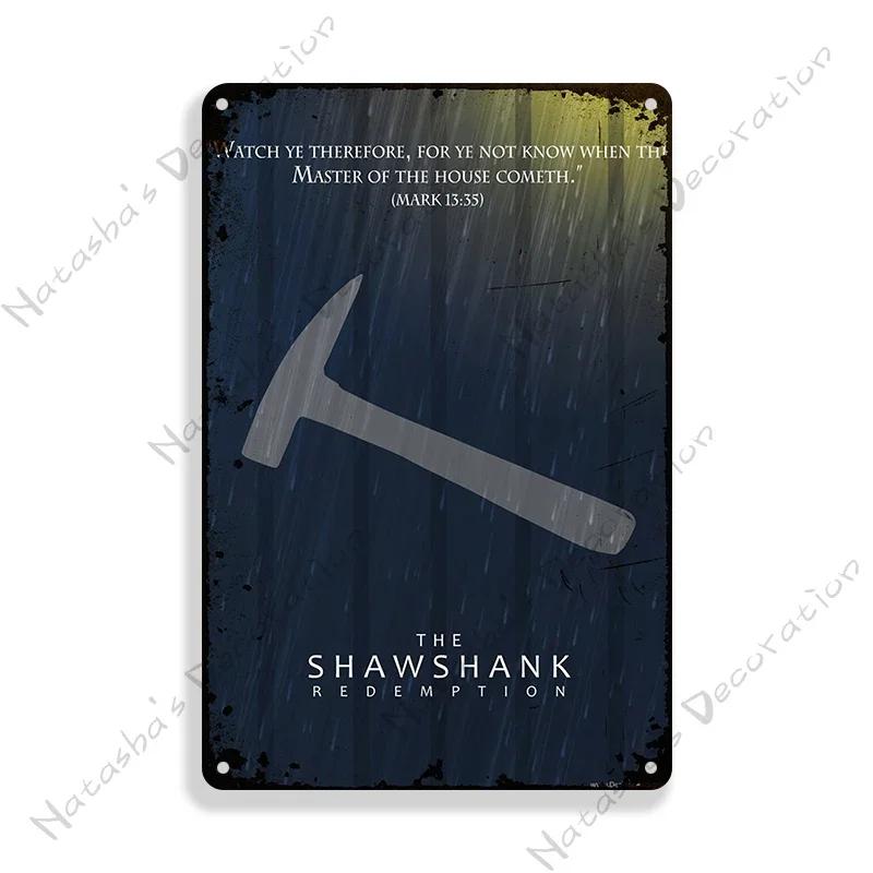 1994 Американский фильм Побег из Шоушенка Настенная тарелка Винтажная металлическая табличка Металлическая жестяная вывеска Дом Клуб Металлические вывески Настенный декор