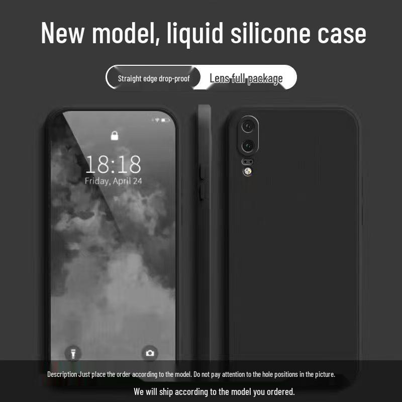 Чехол для телефона Huawei P20 из жидкого силикона - Полное покрытие, Защита от падений, Однотонный, Приятный для кожи, Высококачественный дизайн